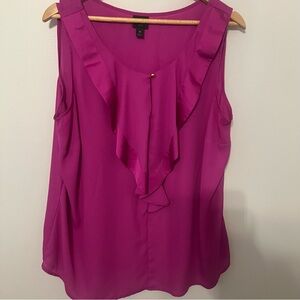 Worthington Ruffle V-Neck Sleeveless Camisole - Magenta